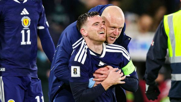 Robertson Celebrates Scotland's World Cup Qualification Robertson Celebrates Scotland's World Cup Qualification