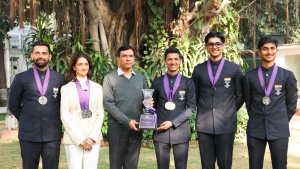 Union Minister Dr Mansukh Mandaviya Honors Historic Equestrian Medalists