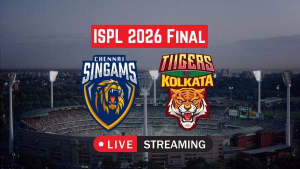 ISPL 2026 Final Live Streaming Where to Watch Chennai Singams vs Tiigers of Kolkata on TV and Online ISPL 2026 Final Live Streaming Where to Watch Chennai Singams vs Tiigers of Kolkata on TV and Online