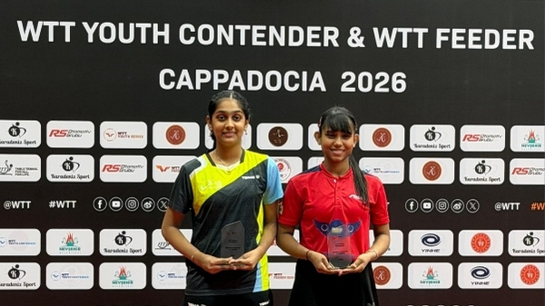 Syndrela Das Divyanshi Bhow mick snatch Women s Doubles Title in WTT Feeder Cappadocia