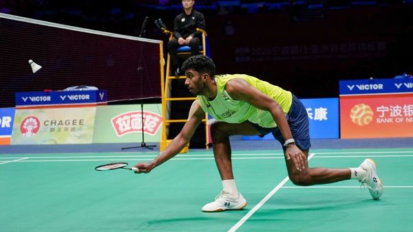 Ayush Shetty in Badminton Asia final Ayush Shetty in Badminton Asia final