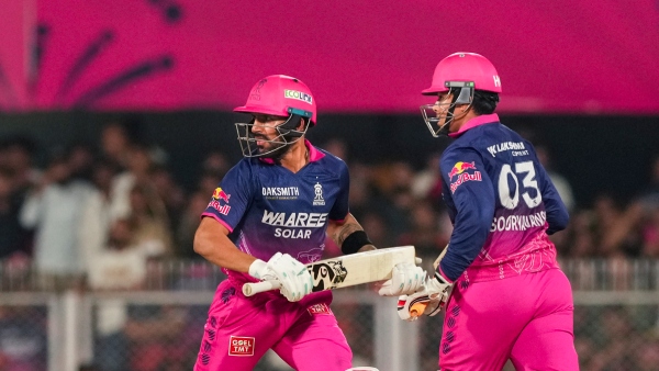 IPL 2026 Vaibhav Sooryavanshi Dhruv Jurel Blitz Sinks RCB in Guwahati RR Chase 202 in 18 Overs