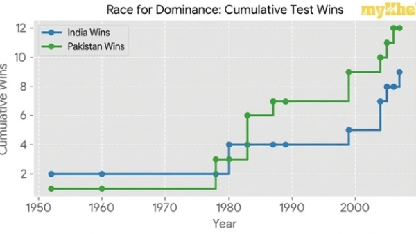 India vs Pakistan Test Wins amp amp Losses