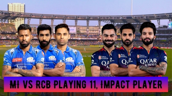 MI vs RCB Playing 11 IPL 2026 Mumbai Indians vs Royal Challengers Bengaluru Team News Lineups