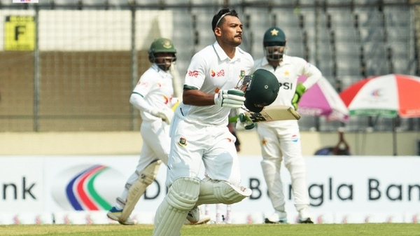 BAN vs PAK 1st Test Najmul Hossain Shanto Century Rescues Bangladesh on Day 1