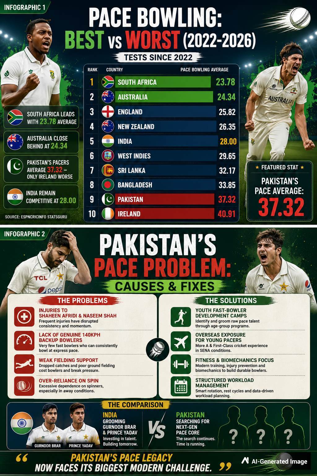 Pakistan s Pace Legacy In Trouble As India Stay Ahead In Fast-Bowling Transition Pakistan s Pace Legacy In Trouble As India Stay Ahead In Fast-Bowling Transition
