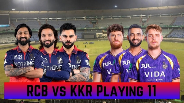RCB vs KKR Predicted Playing 11 IPL 2026
