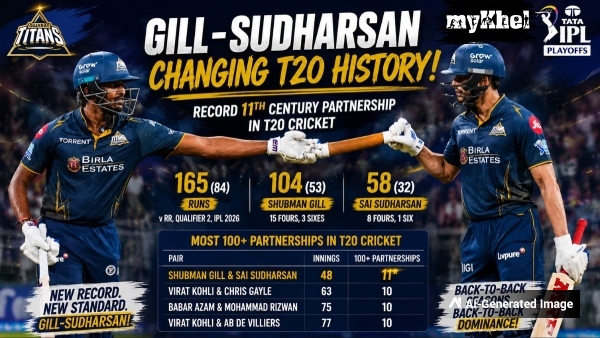 Shubman Gill-Sai Sudharsan Set New T20 Benchmark GT Pair Register Record 11th Century Stand in IPL 2026 Qualifier 2