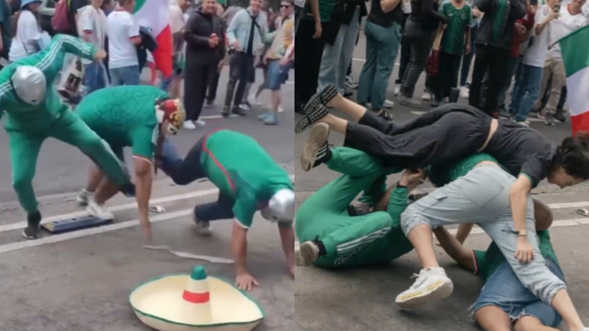 FIFA World Cup 2026 South Korean Woman Slams Three Mexican Fans on the Street in Viral Fight FIFA World Cup 2026 South Korean Woman Slams Three Mexican Fans on the Street in Viral Fight