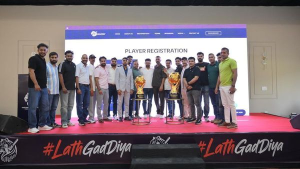 Players at the Haryana Corporate Premier League launch ceremony