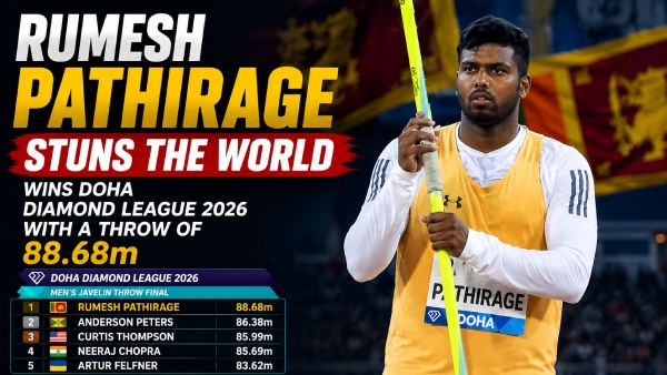 Sri Lanka s Rumesh Pathirage Beats Neeraj Chopra Anderson Peters to Clinch Doha Diamond League Crown Sri Lanka s Rumesh Pathirage Beats Neeraj Chopra Anderson Peters to Clinch Doha Diamond League Crown