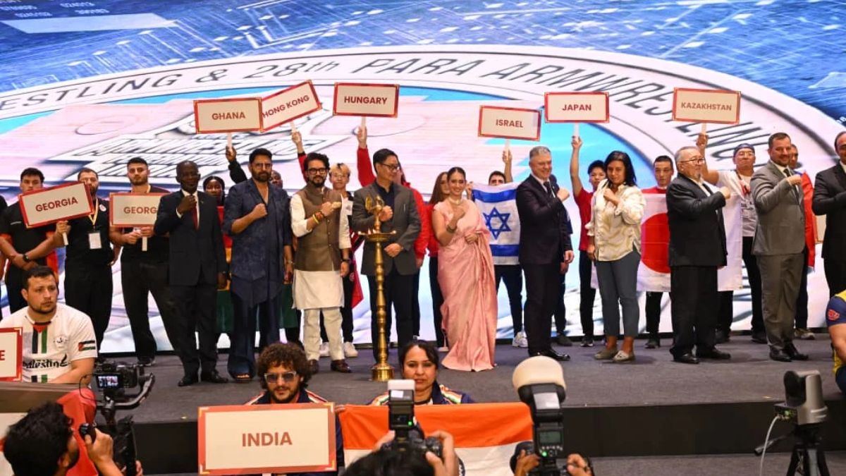 Kiren Rijiju Anurag Thakur Inaugurate 47th World Armwrestling amp amp 28th Para Armwrestling Championships in Delhi Kiren Rijiju Anurag Thakur Inaugurate 47th World Armwrestling amp amp 28th Para Armwrestling Championships in Delhi