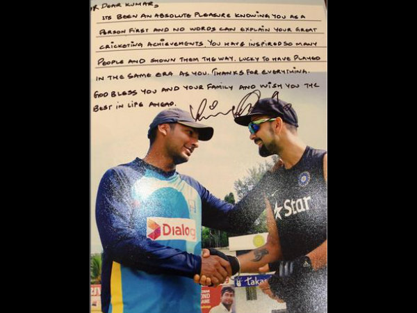 ಸಂಗಕ್ಕಾರನಿಗೆ ಸಲಾಂ ಎಂದ ವಿರಾಟ್ ಕೊಹ್ಲಿ