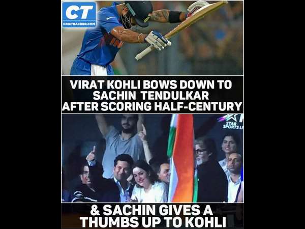 ಕ್ರಿಕೆಟ್ ದೇವರಿಗೆ ಅರ್ಧಶತಕ ಅರ್ಪಿಸಿದ ಕೊಹ್ಲಿ