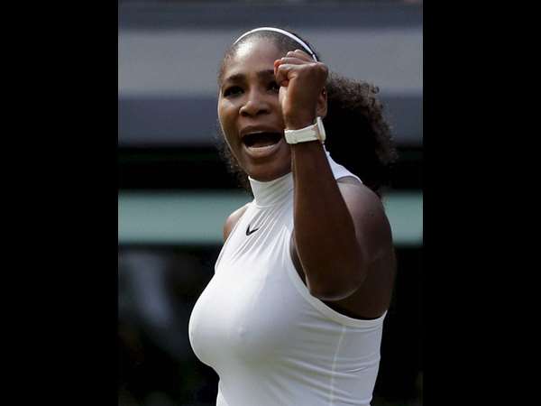 ಸೆರೆನಾ ವಿಲಿಯಮ್ಸ್ ಗೆಲುವಿನ ಸಂಭ್ರಮ.