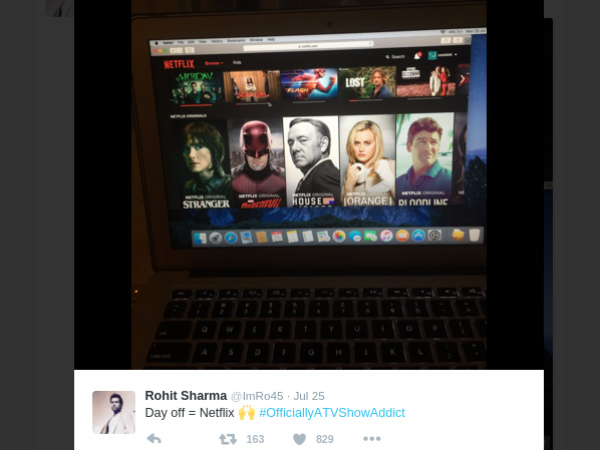 ರೋಹಿತ್ ಶರ್ಮ ಅವರು ನೆಟ್ ಫ್ಲಿಕ್ಸ್ ನಲ್ಲಿ ಬ್ಯುಸಿ ರೋಹಿತ್ ಶರ್ಮ ಅವರು ನೆಟ್ ಫ್ಲಿಕ್ಸ್ ನಲ್ಲಿ ಬ್ಯುಸಿ