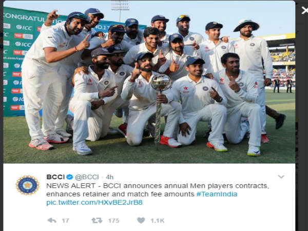  ಪಂದ್ಯ ವೇತನದಲ್ಲಿ ಭಾರೀ ಹೆಚ್ಚಳ