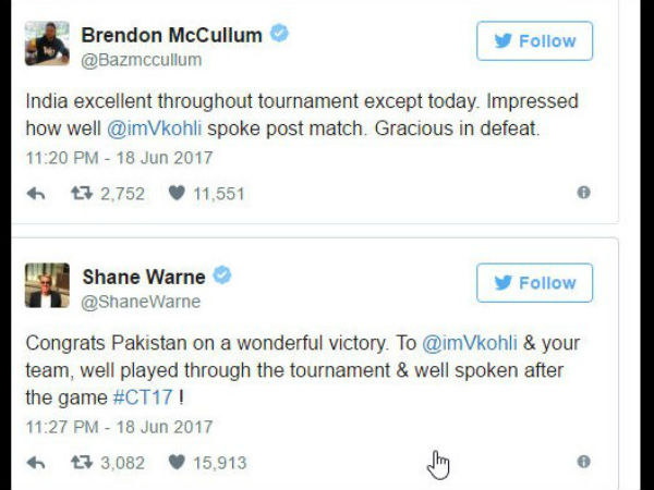 Virat Kohli words after champions trophy final appreciated by Pakistani fans 