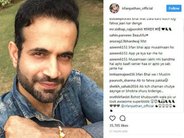 Irfan Pathan trolled on Twitter for celebrating Rakshabandhan