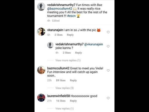 IPL 2018 : Veda Krishnamurthy selfie with Brendon McCullum 