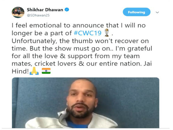 Time to go back and recover, says Dhawan