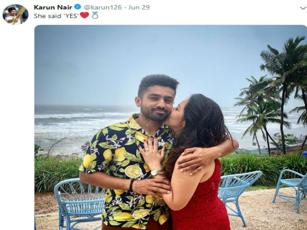 Karun Nair gets engaged