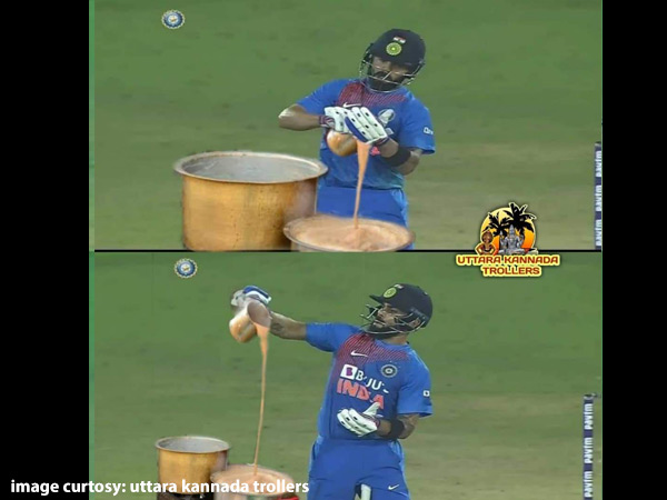 ಟೀ ಶಾಪ್ ನಲ್ಲಿ ಕೊಹ್ಲಿ; ಟೀ ಶಾಪ್ ನಲ್ಲಿ ಕೊಹ್ಲಿ;