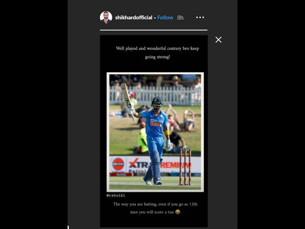 ಶತಕಕ್ಕೆ ಅಭಿನಂದಿಸಿದ ಶಿಖರ್: