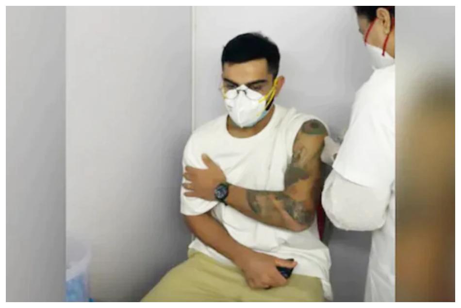 Team India skipper Virat Kohli vaccinated on monday Team India skipper Virat Kohli vaccinated on monday