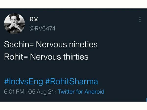 ಸಚಿನ್ಗೆ ನರ್ವಸ್ ನೈಂಟಿ, ರೋಹಿತ್ ಶರ್ಮಾಗೆ ನರ್ವಸ್ ಥರ್ಟಿ! ಸಚಿನ್ಗೆ ನರ್ವಸ್ ನೈಂಟಿ, ರೋಹಿತ್ ಶರ್ಮಾಗೆ ನರ್ವಸ್ ಥರ್ಟಿ!