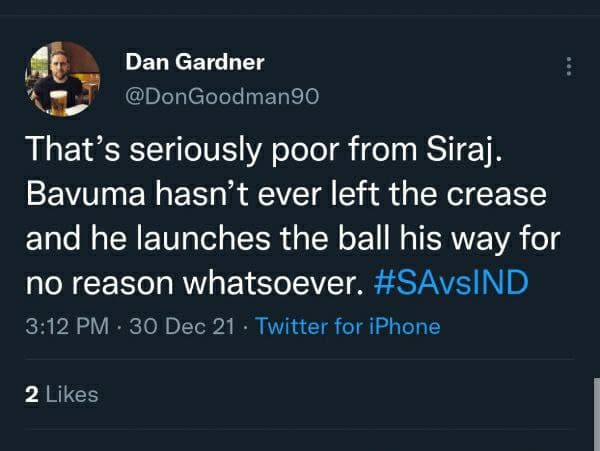 ಬವುಮಾ ರನ್ ಓಡಲು ಯತ್ನಿಸಿಯೇ ಇಲ್ಲ