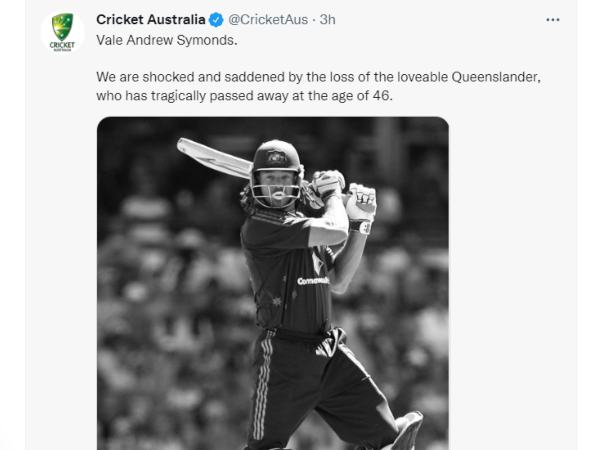 Cricket World Express Condolence To Andrew Symonds Death