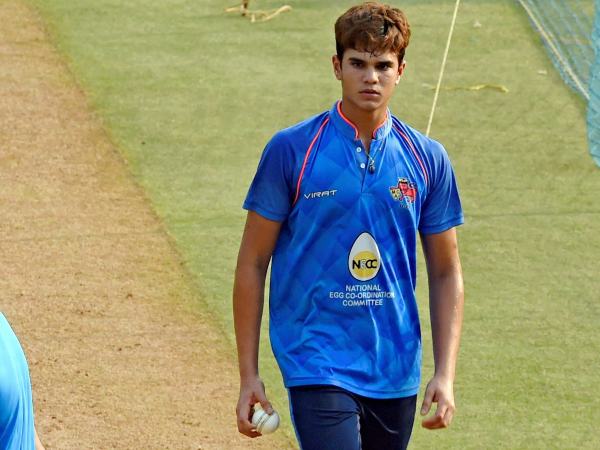 ಸಹ ಆಟಗಾರನ ಸ್ಟಂಪ್‌ಗಳನ್ನು ಬೀಳಿಸಿದ ಅರ್ಜುನ್ ತೆಂಡೂಲ್ಕರ್