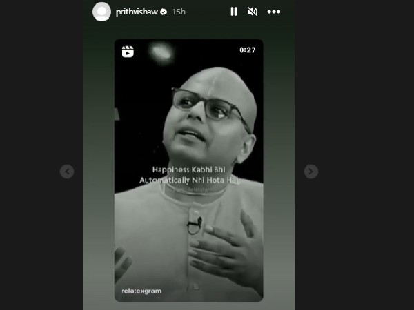 ವಿಡಿಯೋ ಹಂಚಿಕೊಂಡ ಪೃಥ್ವಿ ಶಾ