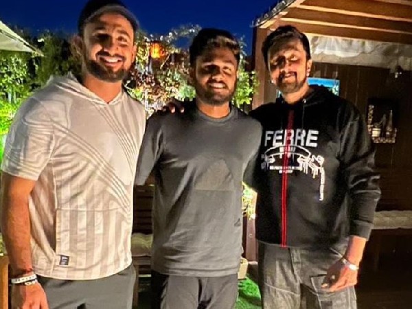 Sanju Samson Visit To Actor Kichha Sudeep House With KC Cariappa