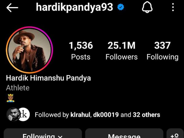 Hardik Pandya Becomes Youngest Cricketer To Reach 25 Million Followers On Instagram