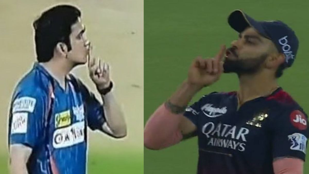 IPL 2023: Virat Kohli gives reply to Gambhir by doing keep silence celebration in a different way IPL 2023: Virat Kohli gives reply to Gambhir by doing keep silence celebration in a different way