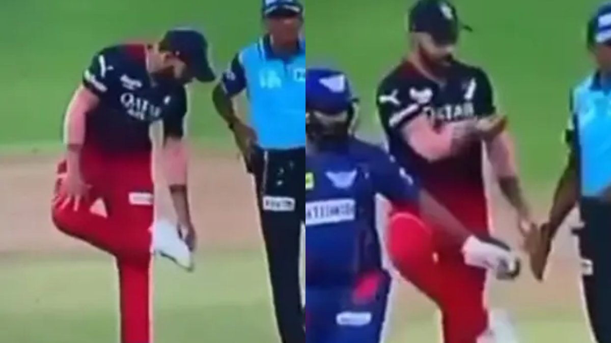 LSG vs RCB: Kohli vs Naveen-ul-Haq: Kohli shows shoe to Naveen ul Haq; video LSG vs RCB: Kohli vs Naveen-ul-Haq: Kohli shows shoe to Naveen ul Haq; video