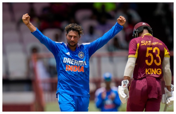 Kuldeep Yadav become fastest Indian bowler to take 50 T20I wickets; chahal record broken Kuldeep Yadav become fastest Indian bowler to take 50 T20I wickets; chahal record broken