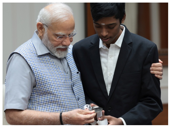 PM Narendra Modi meets Grand master Praggnanandhaa after FIDE world cup Runnerup