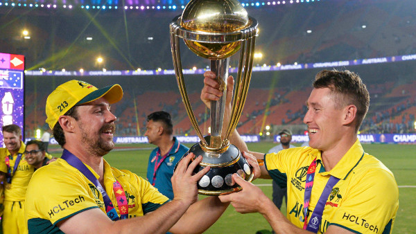 Mitchell Marsh Showed Disrespect to the ICC World Cup Trophy by putting his legs on the Trophy