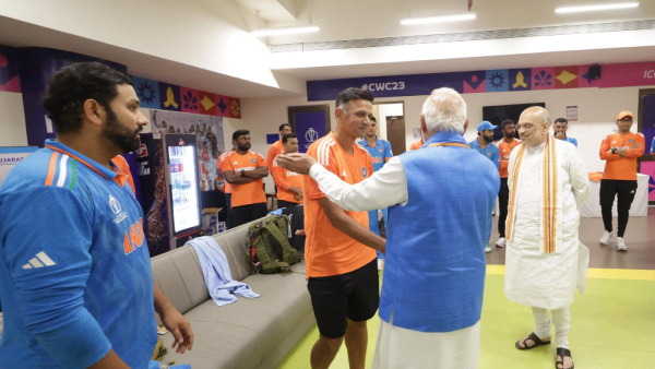 PM Narendra Modi Consoles Team India including Rohit Sharma, Virat Kohli, Rahul Dravid