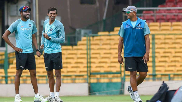team india Coach Rahul Dravids son Samit Dravid bowls full throttle during U-19 Cooch Behar Trophy final