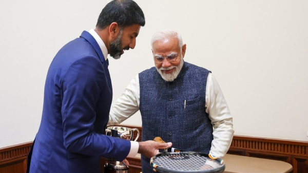 karnatak star tennis player Rohan Bopanna meets Narendra Modi after Australian Open triumph 