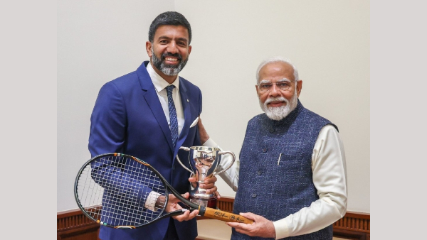 karnatak star tennis player Rohan Bopanna meets Narendra Modi after Australian Open triumph 