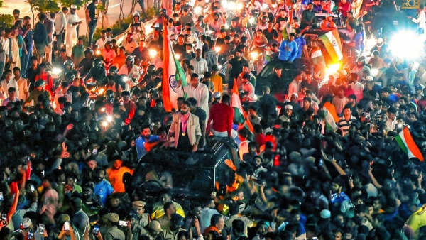 Mohammed Siraj Victory Parade in Hyderabad