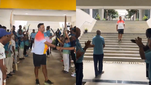 T20 World Cup Winning Coach Rahul Dravid Recives Guard of Honour in Bengaluru T20 World Cup Winning Coach Rahul Dravid Recives Guard of Honour in Bengaluru