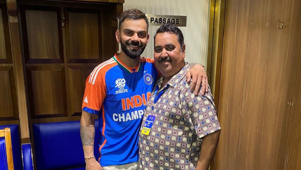 Virat Kohli Meets and Hugs His Childhood Coach After T20 World Cup 2024 Victory