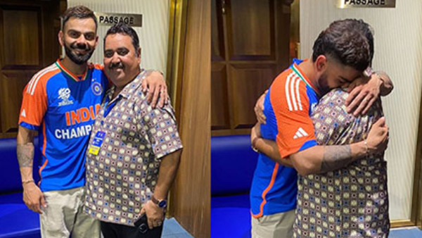 Virat Kohli Meets and Hugs His Childhood Coach After T20 World Cup 2024 Victory