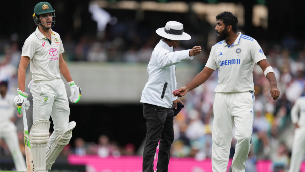 Ind vs AUS Jasprit Bumrah scolds Sam Constas Usman Khawaja out